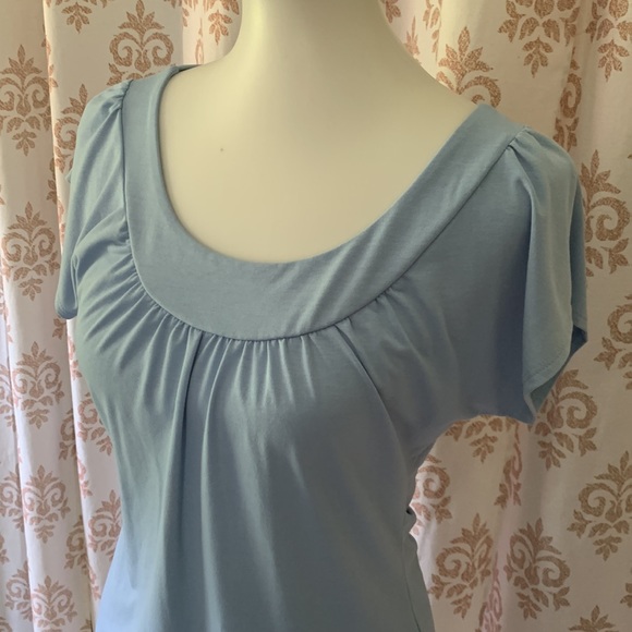 Weekenders brand Joy Collection light blue scoop neck short sleeve top S - Picture 1 of 10